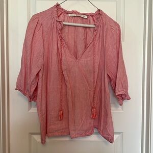 Marie Oliver Red and White Striped Top Size 1 (S)